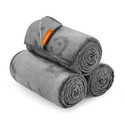 Abbildung von Feandrea Hundedecke, waschbar, 3er Set Haustier Decke, XXL, 203 x 152 cm, für große und extra Hunde, Flanell, Schutzdecke Sofa, schiefergrau PPB016G01