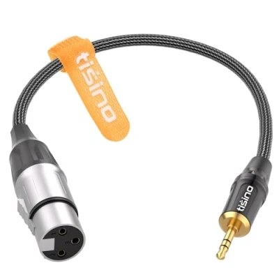 Abbildung von Tisino XLR auf klinke 3,5mm TRS Kabeladapter, Symmetrisches Buchse Mini Klinkenstecker, 30 cm