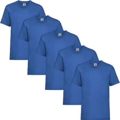 Abbildung von GIDUTEX Kinder Tshirt by Fruit of The Loom Valueweight Unisex 104 116 128 140 152 (DE/NL/SE/PL, Numerisch, 152, Regular, Royal)