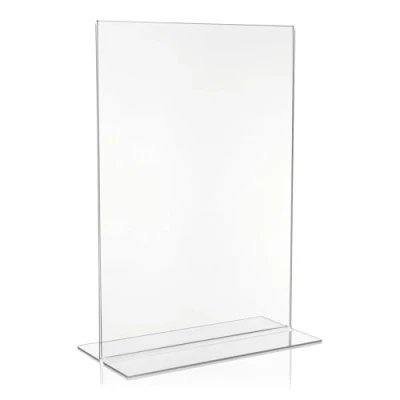 Abbildung von DIN A3 Werbeaufsteller/T Ständer/T Aufsteller im Hochformat/Tischaufsteller aus original PLEXIGLAS®