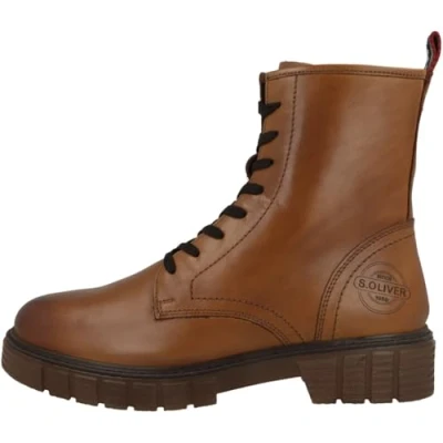Abbildung von s.Oliver Stiefelette Schnürstiefelette Cognac (52520343305), Damen, Größe: 39, (5 25203 43 305) Schuhe