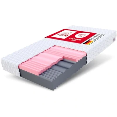 Abbildung von FDM Select MAX Double Matratze 140x200 cm Kaltschaum Höhe 24 Härtegrad H3 und H4 Visco Schaum Öko Tex Allergikergeeignet Jersey Bezug Waschbar