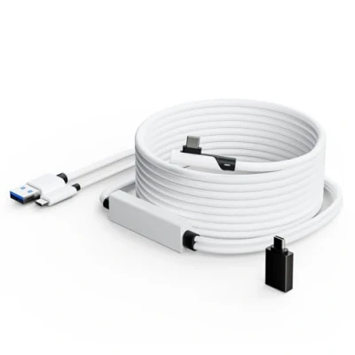 Abbildung von Tiergrade Link Kabel 5M kompatibel mit Meta Quest 3/2/Pro, Pico 4/Pro, separates USB C Ladekabel für die Stromversorgung, 3.0 zu Typ Zubehör VR Headset/Gaming PC
