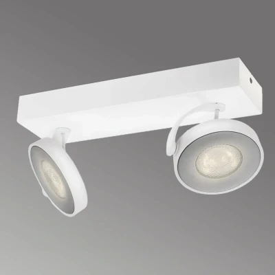 Abbildung von Philips myLiving Clockwork LED 2 er Spotbalken (11,5 W), dimmbare Leuchte mit integrierten Spots, energiesparende Raumbeleuchtung langer Nutzlebensdauer, Weiß
