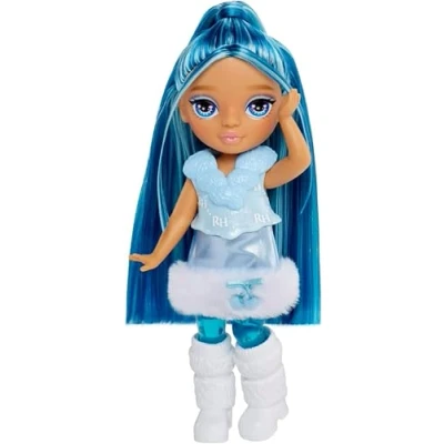 Abbildung von Rainbow High Littles Fantasy Fairies &amp; Pet Sapphire, Blau 14 cm Kleine, Bewegliche Puppe Fantasie Hund mit Austauschbaren Feenflügeln, Süßes Geschenk für Kinder ab 4