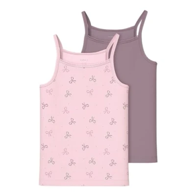 Abbildung von Name it Nkfstrap BOW 2 PACK Unterhemd/shirt für Kinder, Größe: 134/140, Barely pink