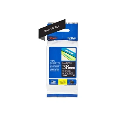 Abbildung von Brother Original P touch Schriftband TZe 365 36 mm, weiß auf schwarz (kompatibel mit P3600, P9600, P9700PC, P9800PCN), 1724265, weiss