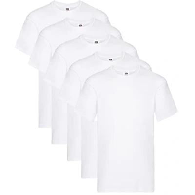 Abbildung von Fruit of the Loom Herren Original T. T Shirt, weiß, 5XL (5er Pack)