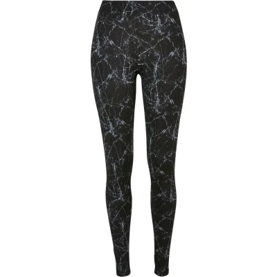 Abbildung von Urban Classics SOFT AOP Leggings Hosen, Damen, Größe: Small, Blackmarble