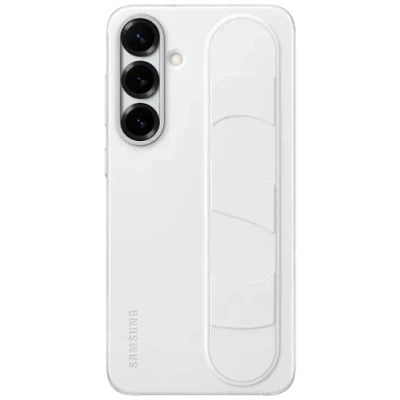 Abbildung von Samsung Standing Grip Silikon Back Cover Weiß Galaxy S25+