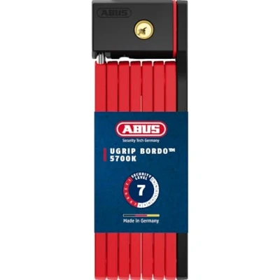 Abbildung von ABUS Faltschloss Bordo uGrip 5700K SH mit Halterung Fahrradschloss 5 mm starken Stäben Sicherheitslevel 7 100 cm Red