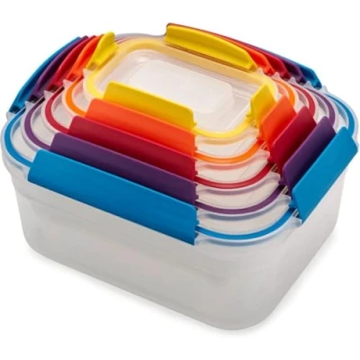 Abbildung von Joseph Nest Lock, 5 Stück Kunststoff Küche Lebensmittel Lagerung aufbewahrungsbox mit Deckel, auslaufsicher, luftdicht, platzsparend, BPA frei Multicolour
