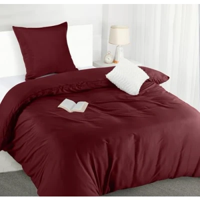 Abbildung von Utopia Bedding Bettwäsche 135x200 Set Mikrofaser Bettbezug cm + 1 Kissenbezug 80x80 Burgund