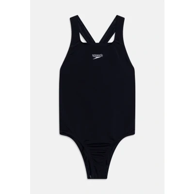 Abbildung von Speedo Mädchen ECO Endurance+ Medalist Badeanzug Chlorbeständig Recyclingmaterial Bequeme Passform Schwimmunterricht Badeurlaub Badeanzug, True Navy, 13 14