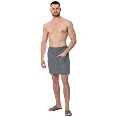 Abbildung von ZOLLNER Saunakilt für Herren, 100% Baumwolle, 200g/qm, 44x120 cm, Waffelpique