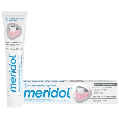Abbildung von meridol Zahnpasta Sanftes Weiss 75 ml antibakterieller Effekt, Zahncreme schützt vor Zahnfleischentzündungen, für natürlich weiße Zähne