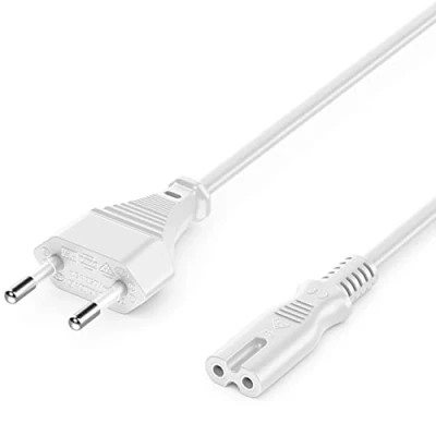 Abbildung von deleyCON 5m Netzkabel Stromkabel Strom Kabel Stecker Typ C Eurostecker auf C7 Buchse Euro Kleingerätekabel 8 TV Blu Ray Haushaltsgeräte Netzteile Weiß