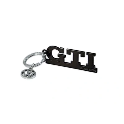 Abbildung von BRISA VW Collection Volkswagen Metall Schlüssel Anhänger Ring Schlüsselbund Accessoire Keyholder im GTI Design (Schriftzug Schwarz)