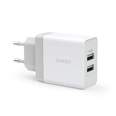 Abbildung von Anker 24W 2 Port USB Ladegerät mit PowerIQ Technologie, Reise für iPhone, iPad, Samsung Galaxy, Note, Nexus, HTC, Motorola, LG, Xiaomi und weitere (Weiß)
