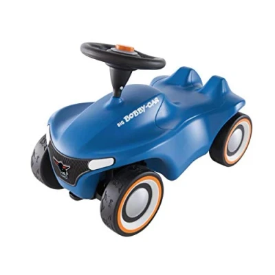 Abbildung von BIG Bobby Car Neo Blau Rutschfahrzeug für drinnen und draußen, Kinderfahrzeug mit Flüsterreifen im modernen Design, Kinder ab 1 Jahr