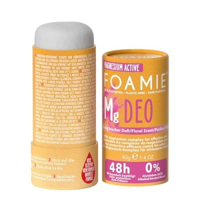 Abbildung von Foamie Festes Deodorant Damen &quot;Happy Day&quot; neue Formulierung, Deo Stick Blumiger Duft, 48h Wirksames ohne Aluminium, Deostift vegan &amp; plastikfrei, 40g