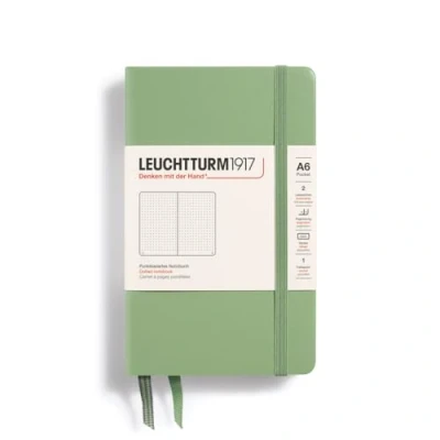 Abbildung von LEUCHTTURM1917 363944 Notizbuch Pocket (A6), Hardcover, 187 nummerierte Seiten, Salbei, Dotted