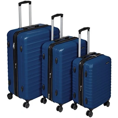 Abbildung von Amazon Basics Hartschalen Kofferset 3 teiliges Set (55, 68, 78 cm), Marineblau