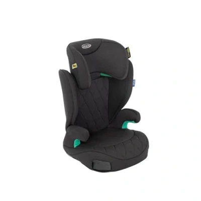 Abbildung von Graco Affix™ i Size R129, Kindersitz ca. 3,5 bis 12 Jahre (100 150 cm), höhenverstellbare Kopfstütze, waschbare Sitzbezüge, Installation mit Fahrzeuggurt, ISOFIX, schwarz, Midnight