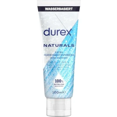 Abbildung von Durex Naturals Extra Feuchtigkeitsspendend Gleitgel 100% natürliches Gleitmittel mit Hyaluronsäure Wasserbasiert &amp; pH freundlich 100 ml