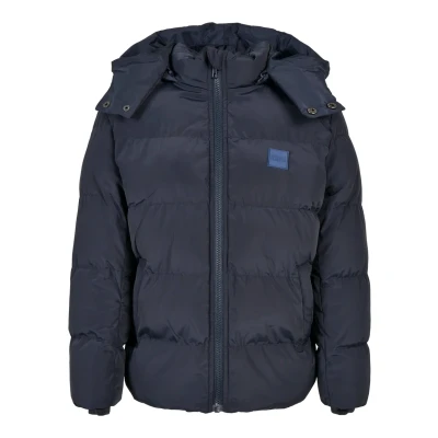 Abbildung von Urban Classics Hooded Puffer Winterjacke für Kinder, Größe: 134/140, Blue