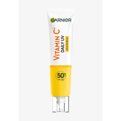 Abbildung von Garnier Vitamin C Sonnenschutzcreme, Unsichtbar aufhellendes Fluid, LSF 50+, Schützt und korriegiert Schäden durch die Sonne, Für Gesicht &amp; Hals, Vegan, alle Hauttypen, Daily UV Invisible, 40 ml