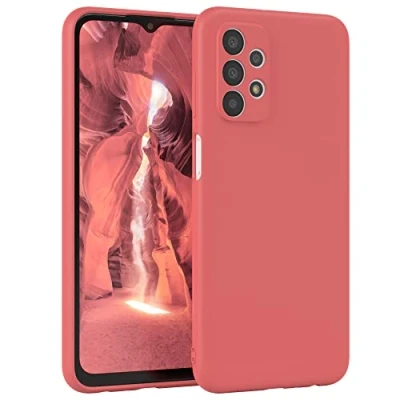 Abbildung von EAZY Case Silikonhülle für Samsung Galaxy A23 5G Hülle Silikon Rot weich stoßfeste Handyhülle Schutzhülle mit Kameraschutz Dünn Premium Schutz Cover TPU Phone Bumper in Hellrot