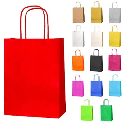 Abbildung von Thepaperbagstore 20 Papiertüten für Partys und Geschenke mit Griffen Rot 180x220x80mm