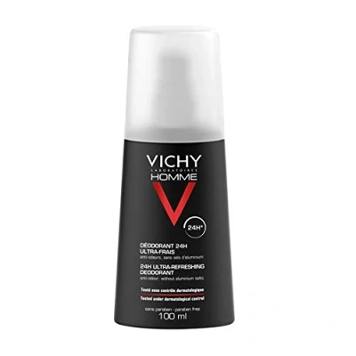 Abbildung von Vichy Homme Deodorant Zerstäuber Ultra Frisch 24H, Deospray Für Männer, 24 h wirksam, Geruchshemmend, Mit Thermalwasser aus und Zink Ricinoleat, alle Hauttypen, 100 ml