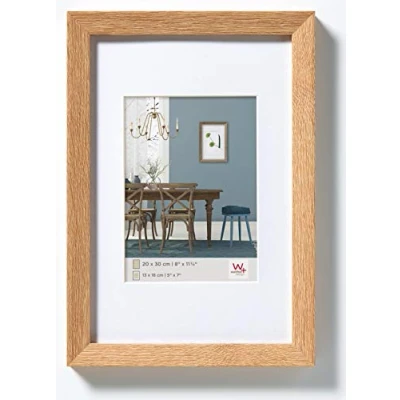 Abbildung von walther design Bilderrahmen eiche hell 30 x 40 cm mit Passepartout, Fiorito Holzrahmen EF040E