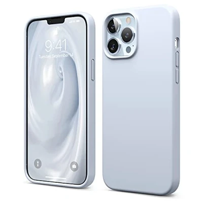 Abbildung von elago Liquid Silicone Case Kompatibel mit iPhone 13 Pro Max Hülle (6,7&quot;), Hochwertiges Silikon, Rundumschutz Handyhülle : 3 Layer Struktur Schutzhülle, Kratzfestes Weiches Mikrofaserfutter (Hellblau)