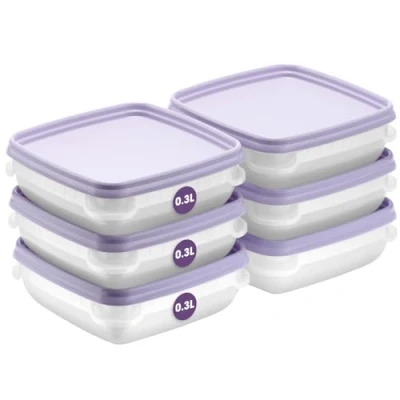 Abbildung von SmartStore Frischhaltedosen mit Deckel und Kühlschrank Organizer 0.3L 6er Set Geeignet für Gefrierschrank BPA freie meal prep boxen, Lavendel