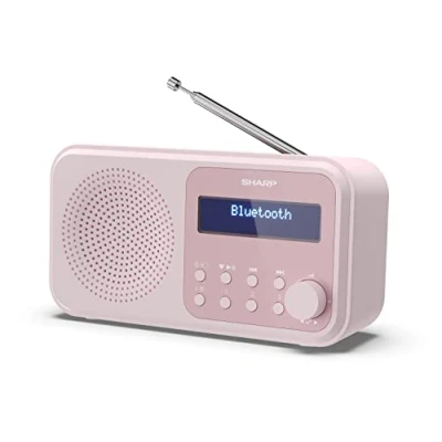 Abbildung von SHARP DR P420 Portables Digitalradio (DAB/DAB+/FM mit RDS, USB, Bluetooth 5.0, 3,5mm Klinke Wecker Funktionen), Pink