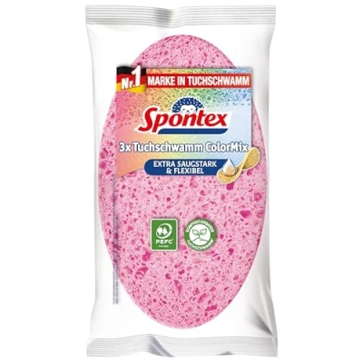 Abbildung von Spontex Tuchschwamm ColorMix, Extra saugstark &amp; reißfest 3 Stück ( 1er Pack)