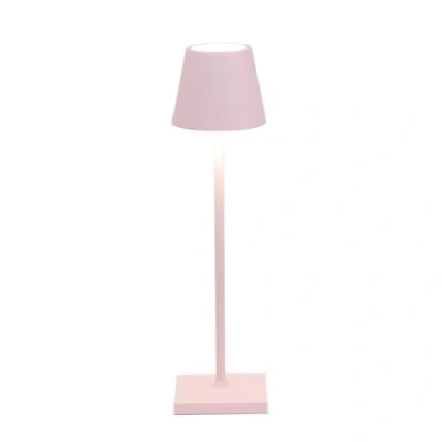 Abbildung von Zafferano, Poldina Micro Lampe, Kabellose, Wiederaufladbare Tischlampe mit Touch Control, Geeignet für Wohnzimmer und Außenbereich, Dimmer, 2200 3000 K, Höhe 27,5 cm, Farbe Rosa