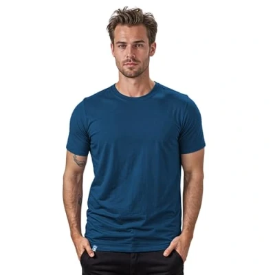 Abbildung von ALPIN LOACKER Merino Shirt Herren Kurzarm I Antischweißshirt Merinowolle Tshirt Thermooberteil atmungsaktiv, Blau XXL