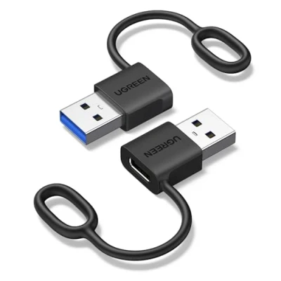 Abbildung von UGREEN USB auf C Adapter (2 Stück) 10Gbps A mit einem Anti Verlust Silikonring für iPhone 16/15/14 Serie iPad Galaxy S24/S23 Laptops Carplay Kopfhörer usw
