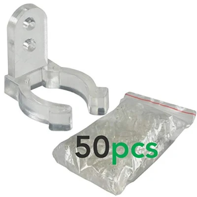 Abbildung von 50Stück Befestigungsclips Halterung für Lichtschlauch 11 13mm Halter Lichterkette LED Strip Kunststoff Clip Innen Aussen durchsichtig transparent