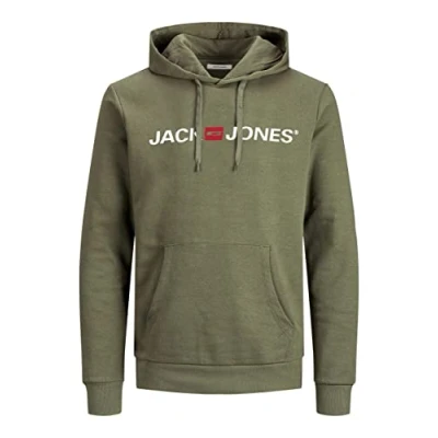 Abbildung von JACK &amp; JONES Herren JJECORP Old Logo Sweat Hood NOOS 12137054, Dusty Olive/REG FIT, S