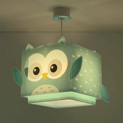 Abbildung von Dalber kinderlampe Pendelleuchte Hängelampe Little Owl Eule Tiere, Deckenlampe Kinderzimmer, 64392, E27