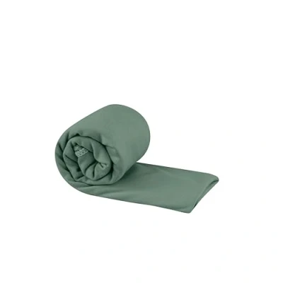 Abbildung von Sea to Summit Pocket Towel Reisehandtuch S Mikrofaser Handtuch Kompakt Ultra saugfähig &amp; Schnelltrocknend Leicht Aufhänger Tasche Wandern 40 x 80cm Sage Green 50g