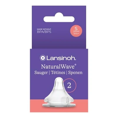 Abbildung von Lansinoh NaturalWave Sauger, Gr. S langsamer Milchfluss, 2 Stück (1er Pack)