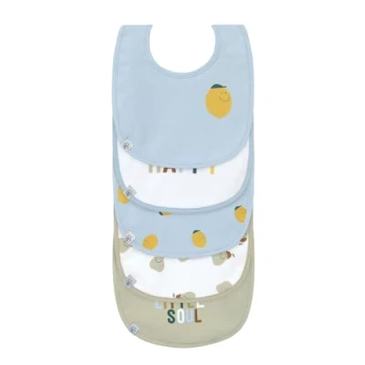 Abbildung von LÄSSIG Baby Kleinkind Lätzchen Set (5 St.) Klettverschluss Baumwolle wasserdicht/Value Pack Bib Happy Fruits Lemon