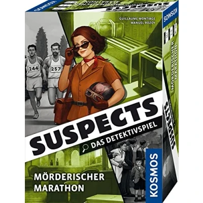 Abbildung von Kosmos 683641 Suspects Mörderischer Marathon, Das Detektivspiel, Krimispiel, Hinweise sammeln, Mord Fall lösen, ab 12 Jahren für 1 5 Personen