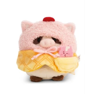 Abbildung von NICI Kuscheltier Kuh Moona 8cm mit Milch Shake &amp; Softeiskostüm in Geschenkbox weiß Stofftier aus weichem Plüsch, niedliches Plüschtier zum Kuscheln und Spielen, für Kinder Erwachsene 61655